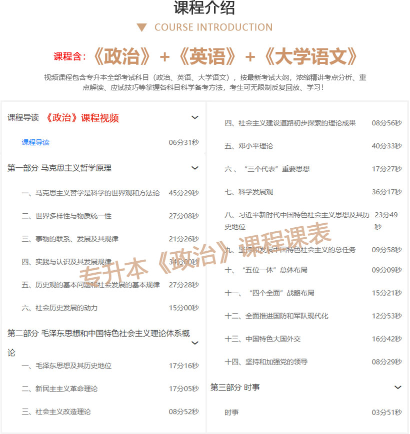 2024成人高考《专升本（文史类）》官方教材课程